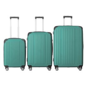 3-Piece Lightweight ABS Hardshell Luggage Set (20", 24", 26") in Fresh Green with Spinner Wheels, TSA Lock
