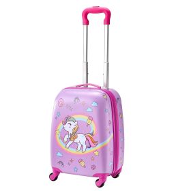 VEVOR Kids Luggage Set, 2 Piece, 18 Inch Hardside Rolling Wheels Suitcase with Hard-Shell Backpack, Unicorn Kids Carry on Luggage Set