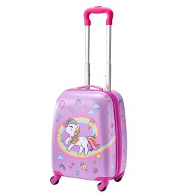 VEVOR Kids Luggage Set, 5 Piece, 18 Inch Hardside Rolling Wheels Suitcase with Backpack & U-shape Pillow, Unicorn Kids Carry on Luggage Set