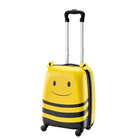 VEVOR Kids Luggage Set, 5 Piece, 18 Inch Hardside Rolling Wheels Suitcase with Backpack & U-shape Pillow, Bee Kids Carry on Luggage Set