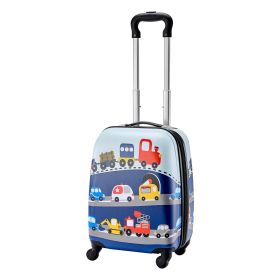 VEVOR Kids Luggage Set, 5 Piece, 18 Inch Hardside Rolling Wheels Suitcase with Backpack & U-shape Pillow, Truck Kids Carry on Luggage Set