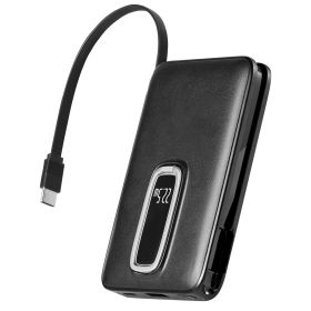 VEVOR Magnetic Power Bank, 10000 mAh Battery Pack, Wireless MagSafe-Compatible Portable Charger, with Smart LED Display, Foldable Stand