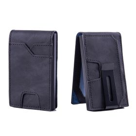 Men's Slim Wallet With Pop Up Card Holder, RFID Blocking, Minimalist Design With Large Card Capacity, Money Clip (Option: Black)