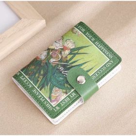 Flower Anime  Anti-degaussing Multiple Card Slots Bank  Document Package Large Capacity Card Holder (Option: Nerium Oleander)