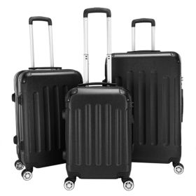 3-in-1 ABS Trolley Case 20 Inches-24 Inches-28 Inches Black (Option: Black)