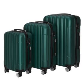 Vertical Pattern Three In One Handle Universal Wheel 20in 24in 28in ABS Aluminum Alloy Pull Rod Box (Option: Dark Green)