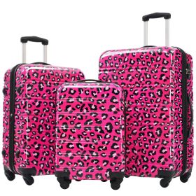 Hardshell Luggage Sets 3 pcs Spinner Suitcase with TSA Lock Lightweight-20"+24"+28" Luggages (Color: as Pic)
