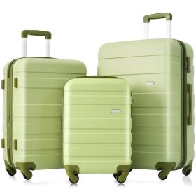 Luggage Sets New Model ABS Hardshell 3pcs Clearance Luggage Hardside Lightweight Durable Suitcase sets Spinner Wheels Suitcase with TSA Lock 20'' (Color: as Pic)