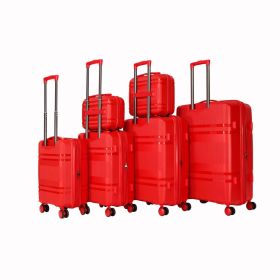 6-piece luggage set, expandable hard shell luggage set with rotating wheels, suitable for carry on luggage, unisex, lightweight travel luggage se (Color: as Pic)
