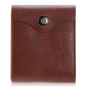 1Pc Men  Wallet PU Leather Purse Slim Card Holder Cases With 2 ID Window Coin Pocket (Option: Brown)