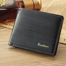 Men's Bifold Leather Credit ID Card Holder Wallet Billfold Purse Clutch Billfold (Option: Glossy Blue)